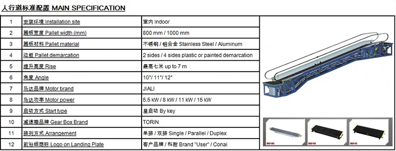 OEM/ODM Moving Sidewalk Passenger Conveyor Moving Walkway Travelator for Airport