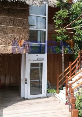 Çukursuz Cam Kapı Panoramik Asansör 250kg 3 Kişilik